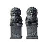 Chinese Cast Iron Stone Lion Desktop Ornament: Cultural Craft for Wealth and Protection.