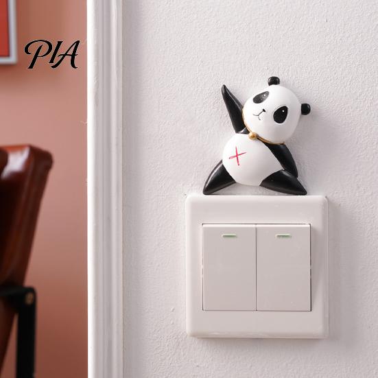Animal Switch Plate Decal 3D Panda Light Sticker, Cute Decal, Easy Peel Creative Small Gift for Friends & Stick Wall Art Decor Home Bedroom
