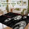 Crystal Velvet Square Rug Custom NameLady Gaga Pattern Non Slip Home Floor Decor Rug