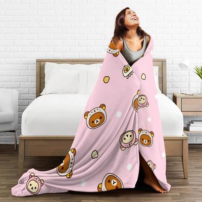 Rilakkuma Милые Мультяшные Одеяла Фланелевые Осенне-Зимние Легкие Пледы для Постельного Белья Дивана Плюшевое Тонкое Одеяло