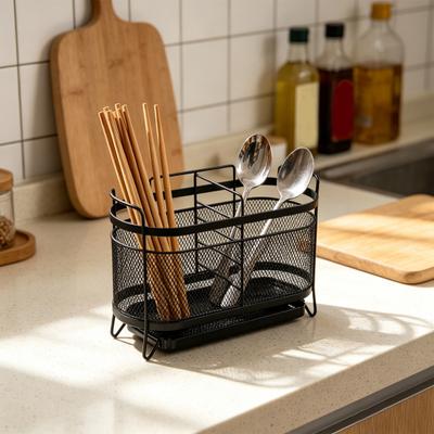 Настенный органайзер для кухонной утвари с отделениями, дренажными отверстиями, стойка для кухонной столешницы