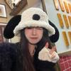 Korean Fluffy Puppy Ear Hat Winter Women Plush Hats Trendy Doggie Ear Bucket Hat Girls