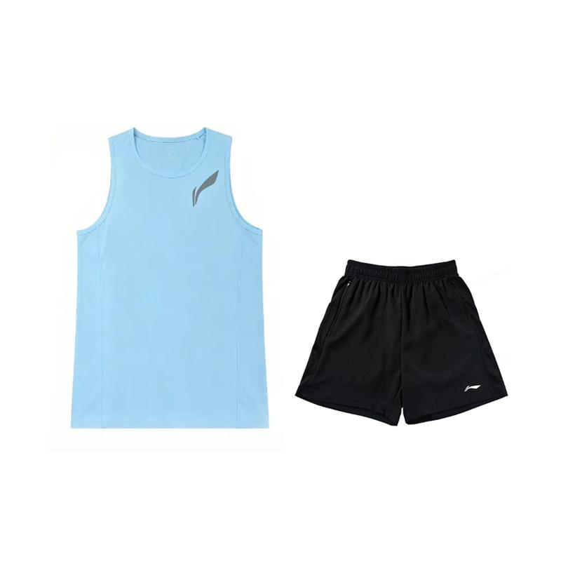 Li-Ning Летний мужской жилет без рукавов, удобный, дышащий, приятный для кожи, быстросохнущий, простой, универсальный, модный, повседневный, спортивный костюм AVSW119-3+AKSW611-1