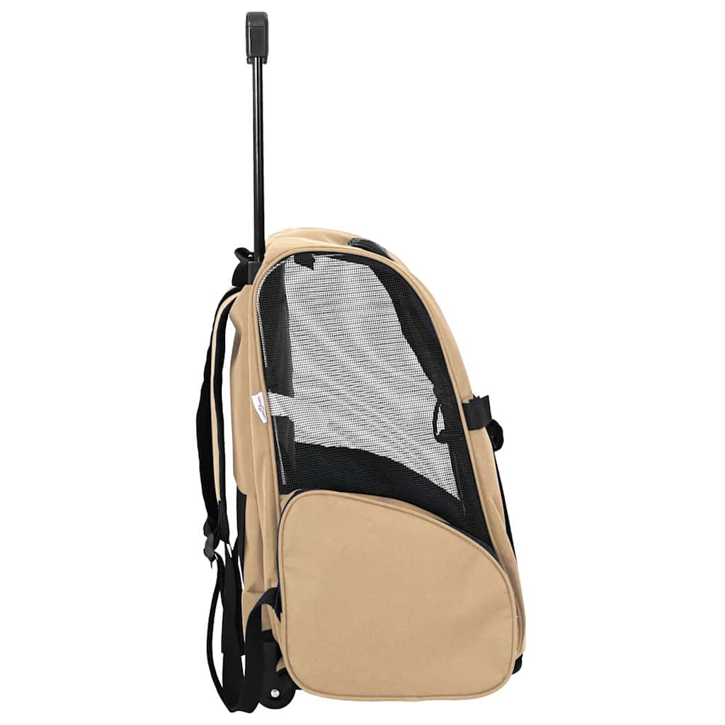 3 in 1 Pet Trolley Beige 48 x 32 x (57 106) cm Oxford Fabric