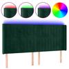 LED Headboard Dark Green 163x16x118 128 cm Velvet