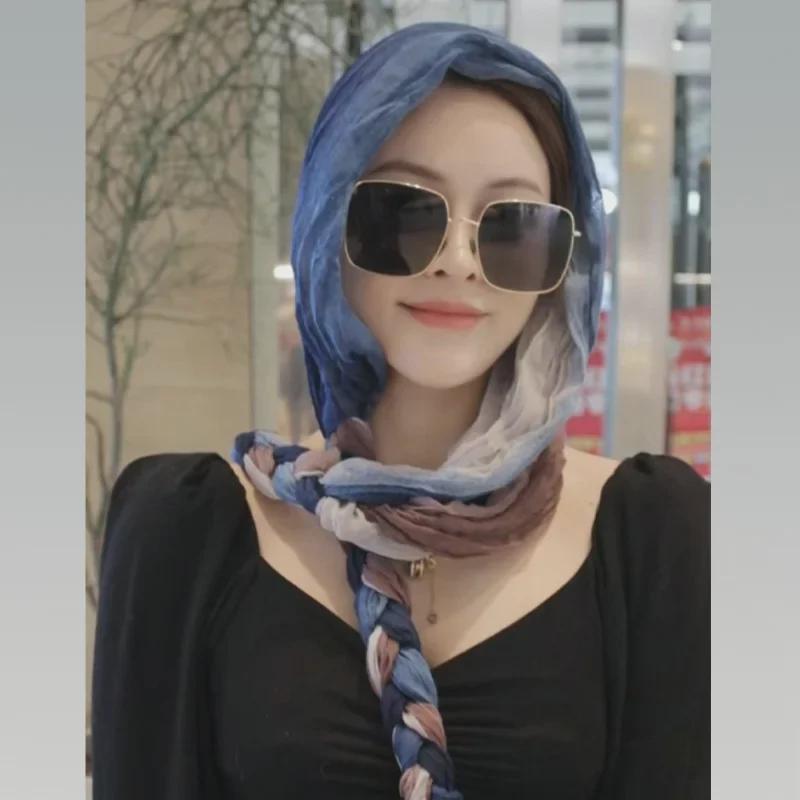 Hand-Woven Braided Headscarf for Girls - Fashionable Autumn/Winter Neck Collar & Headband