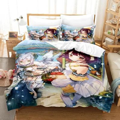 3D-принт аниме Atelier Sophie Комплект постельного белья Пододеяльник Постельный комплект Одеяло Чехол Наволочка Одеяло размера king-size Домашний текстиль