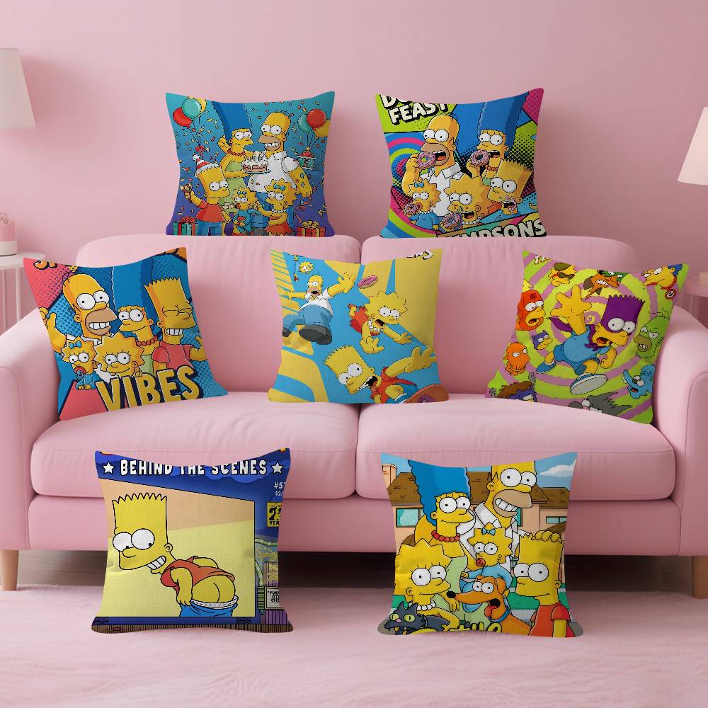Cushion Cover Car Throw Pillow Case For Sofa Car Christmas Gift Anime The movie SSimpsonsS