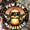 Металлическое Настенное Искусство Pew Pew Madafakas Наружный Декор для Двора Кафе Бара Клуба Мужской Уголок Сад Магазин Настенный Подарок