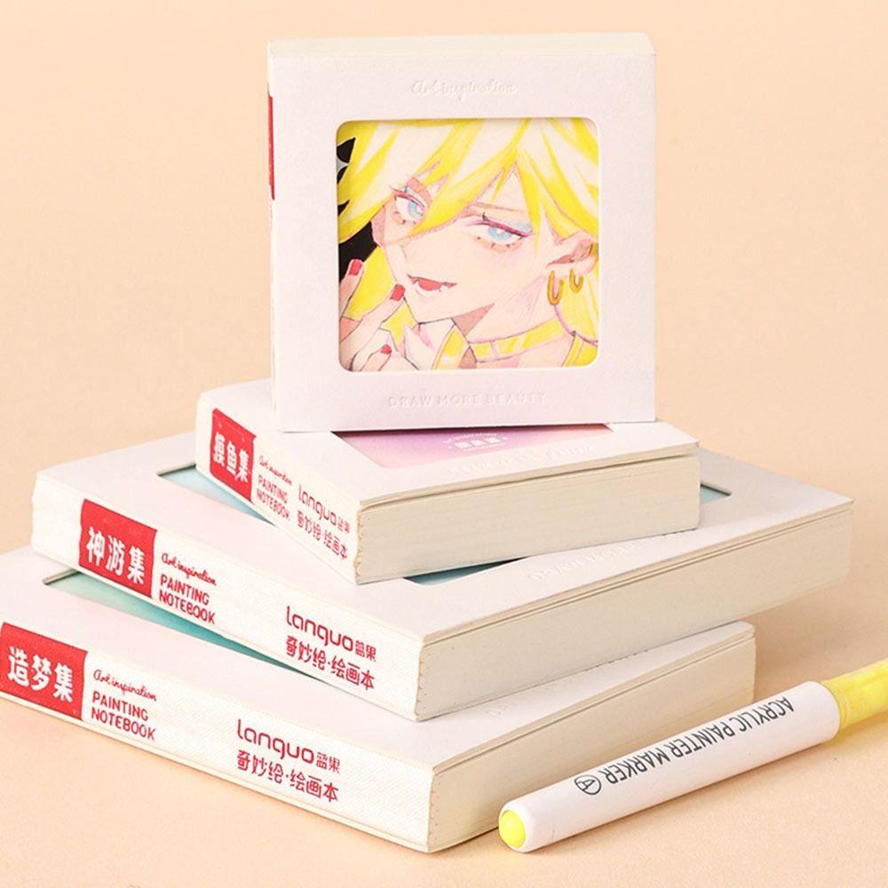 Thick Cardboard Sketchbook 48 Sheets Painting Book Mini Watercolor Book Watercolor