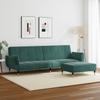 2 Seater Sofa Bed with Footstool Dark Green Velvet