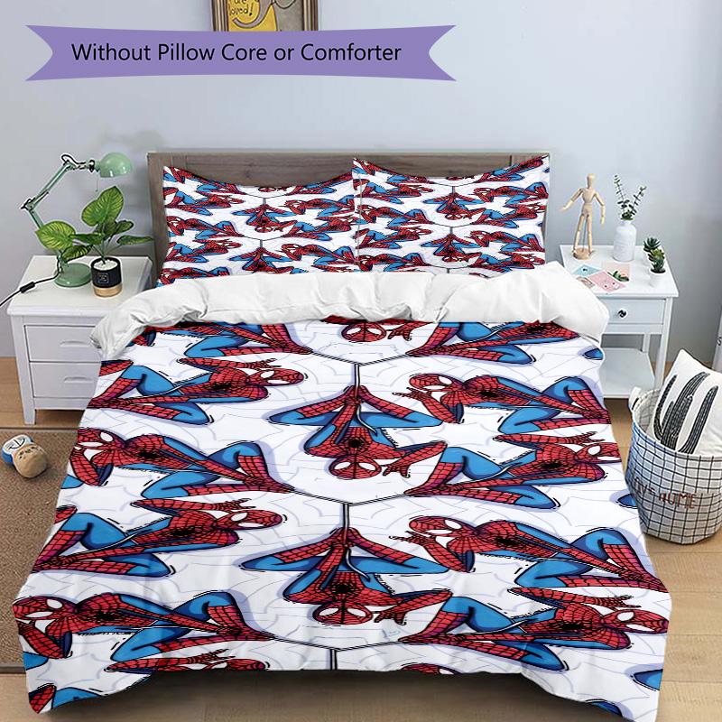 Spiderman Kaleidoscope Print 3Pcs Bedding Setduvet Cover With 2 Bedropillowcase Home Birthday Gift