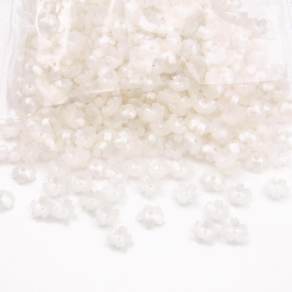 10pcs Acrylic Imitation Shell Flower Pendant Charm Beads for Jewelry Making Antique Accessories