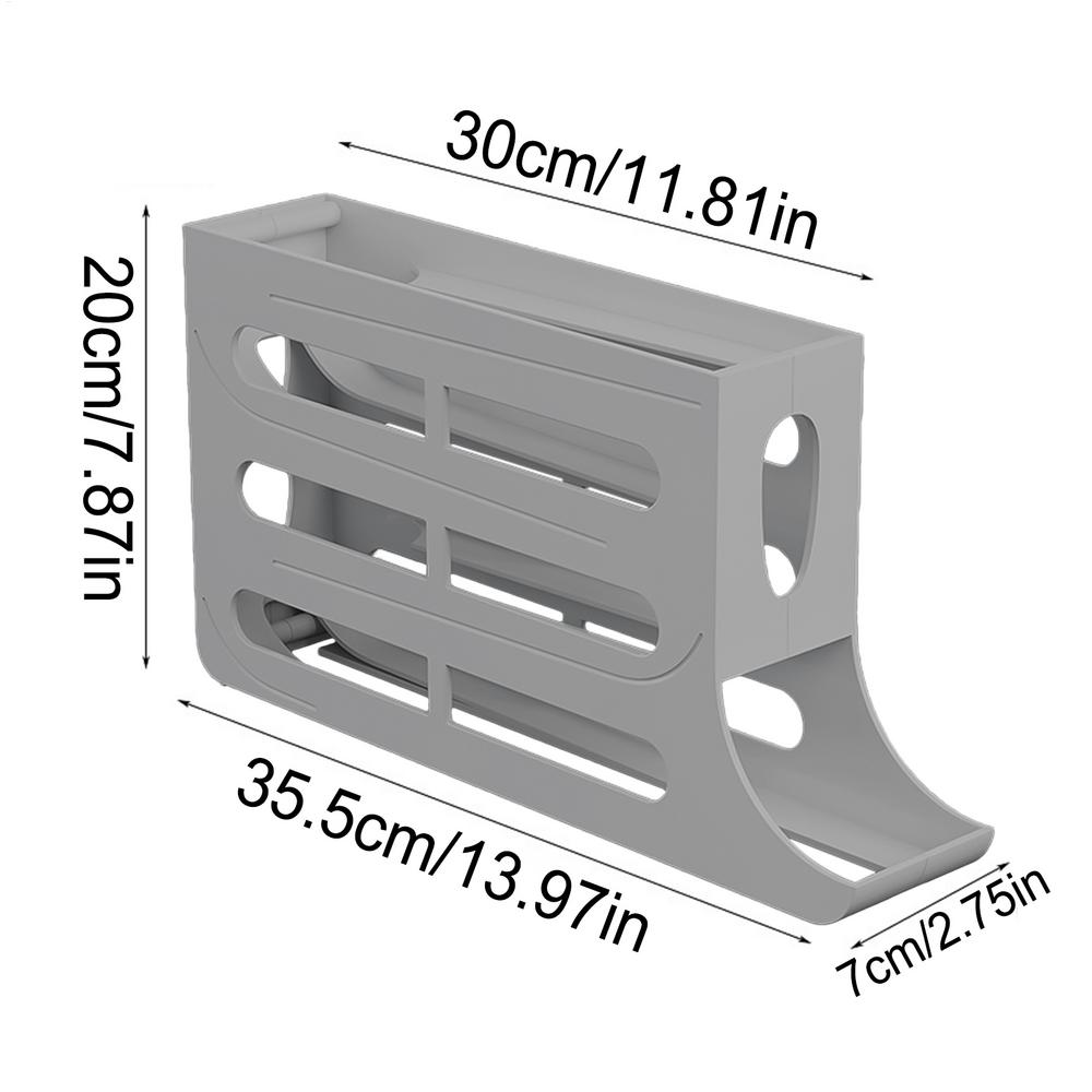 Подставка для яиц для столешницы Автоматическая прокатка Органайзер для яиц в холодильник 4-слойная выдвижная полка Экономия места Прозрачная видимость Для автодома