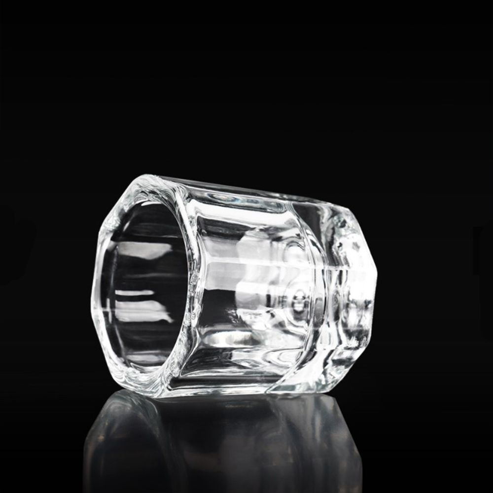 1PC Nail Art Tool Glassware Powder Container Octagon Cup Glass Cup Manicure Tools Crystal cup