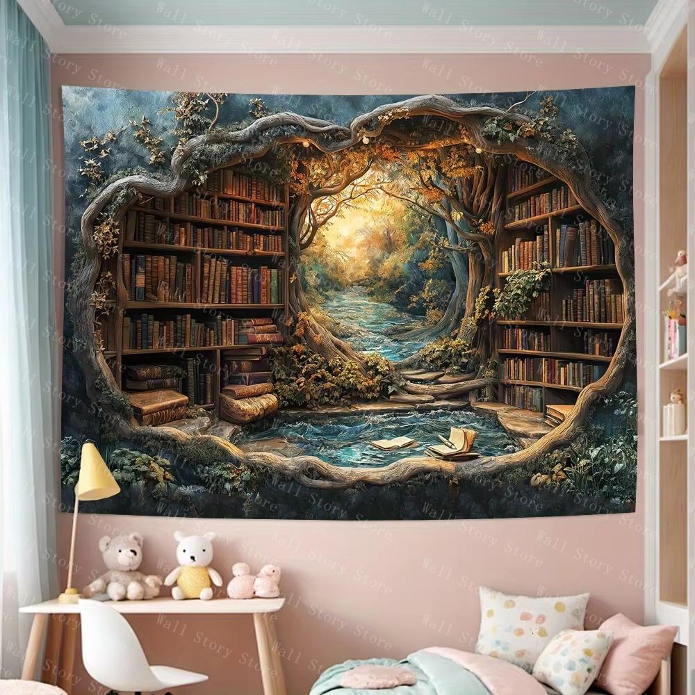 3D Волшебный Лес Настенные ковры-книжные полки Настенное панно - Великолепные настенные ковры-панно для гостиной, офиса и домашнего декора