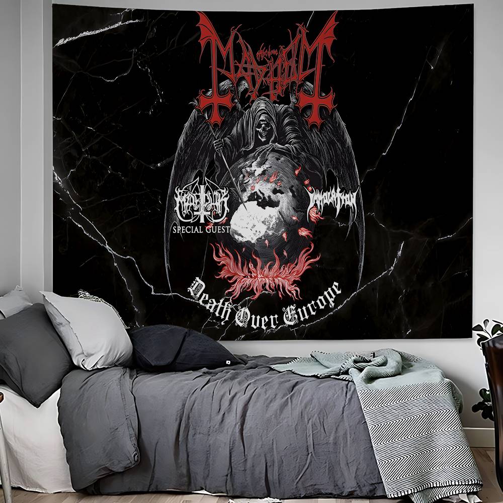 Майхем Death Rock Группа Хиппи Настенные Гобелены Искусство Научная Фантастика Комната Домашний Декор Каваи Комната Декор