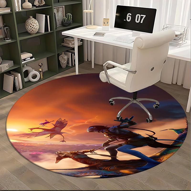Avatar Fantasy Artwork Chair Mat - Round Carpet for Home Decor, Office Use, Gift Idea - Fits Various Rooms Including Bedroom and Living Room0200b