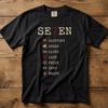 Se7en Movie Shir t- Seven Deadly Sins Graphic Tee .