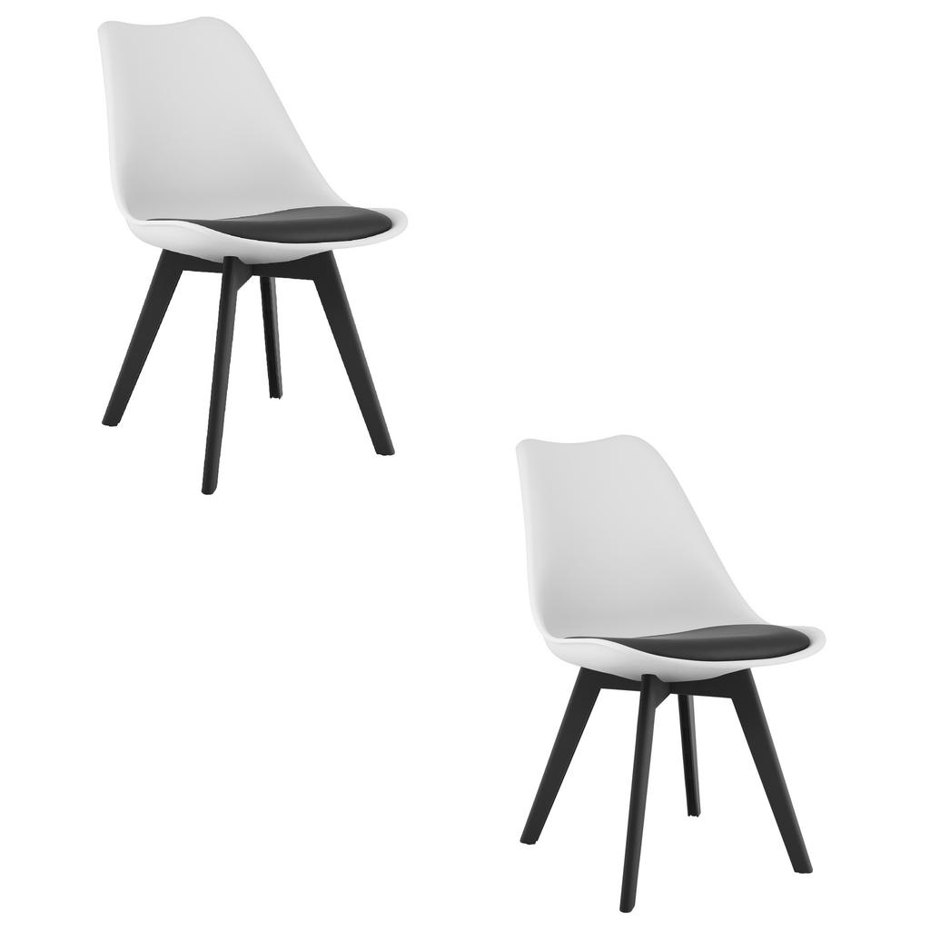 MARK chair black and white / black legs x 2