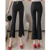 Korean Fashion Streetwear Summer High Waist Women's Skinny Tassel Capris Pants for Women Skinny Flare Pants Woman Trousers