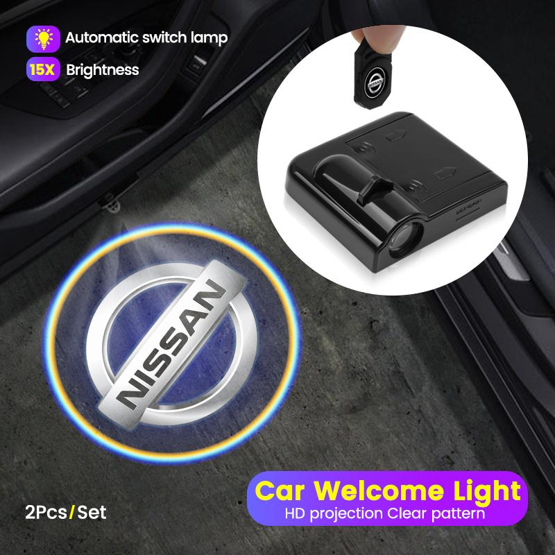 1/2Pcs Car Door Welcome Light Led HD Projector Lamp Courtesy Lights For Nissan Almera Qashqai X-Trail Altima Note Tiida Patrol AGKLN1