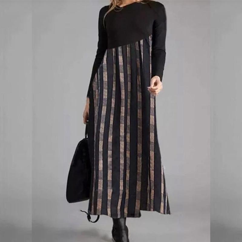 Autumn And Winter Women's Dresses Casual Long Sleeves Long Bohemian Printed Dress Women Clothes