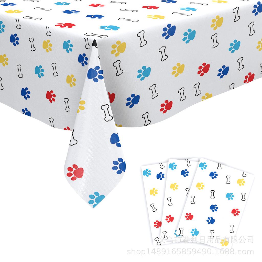 Paw Prints Party Supplies Birthday Decorations Tableware Decorations Banner Tablecloth Napkin Knives And Forks Spoons Paper Cups Paper Towels