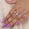 Pink Rubellite Gemstone 925 Sterling Silver Jewelry Ring Gift For Mother's Day CZR-5-6