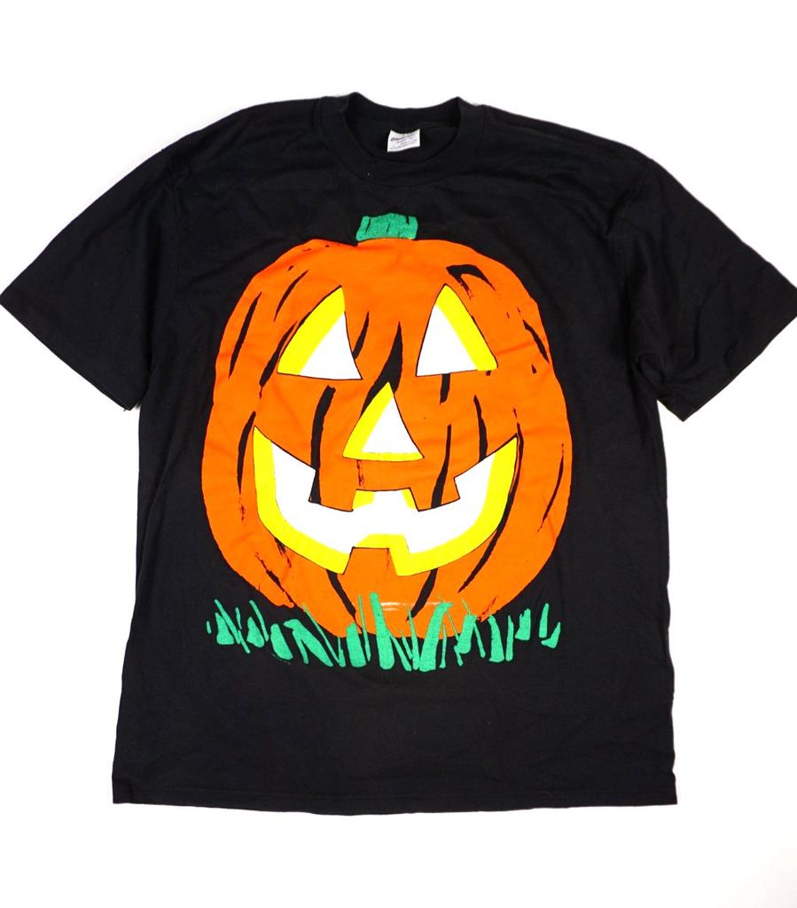 Vintage 80s Halloween Pumpkin Trick or Treat T Shirt XL Mens Single Stitch Black