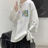 2024 Men's Long-Sleeved T-shirt Autumn Undershirt Long Sleeve Cotton Autumn Hong Kong Style Printing Loose Trendy Top