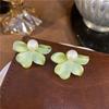 Модные Милые Серьги-цветы Модная Бижутерия Белые Зеленые Асимметричные Серьги-подвески с цветами Для Женщин Корейские Заметные Серьги