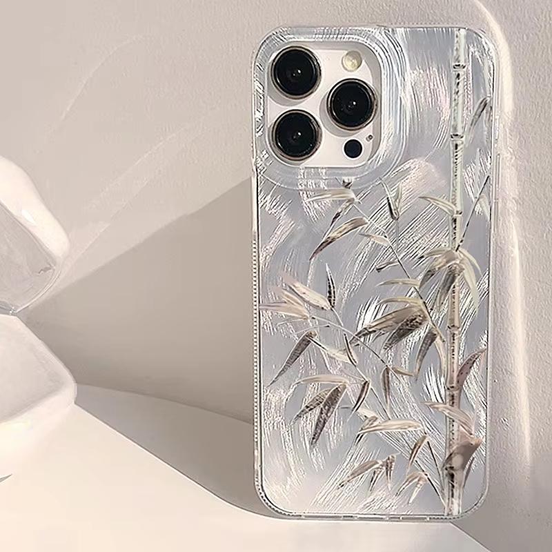 Блестящий прочный бамбуковый чехол для телефона Для iPhone 16 Pro Max 15 14 13 12 11 XS X XR 16E 7 8 Plus Оболочка для мобильного телефона