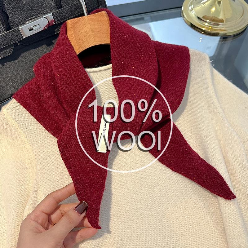 British Triangle Scarf Niche Wool Triangular Cashmere Scarves for Women Head Scarf Warm Winter Fashion Lady Neckerchief Poncho
