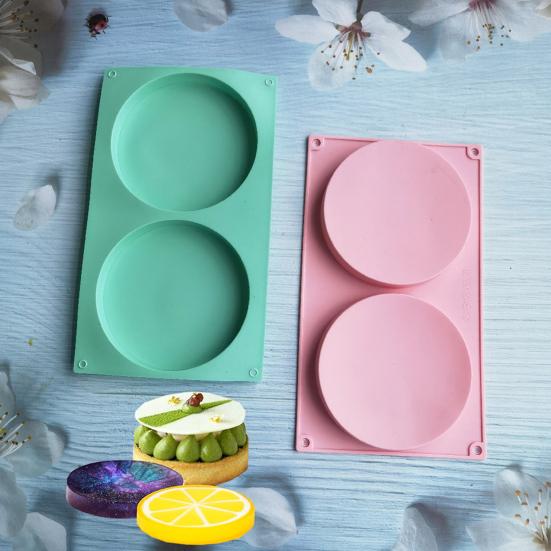 Baking Mold Heat-resistant Easily Demoulding Food Grade Pastry Tool Silica Gel 2 Gird Round Edge AVE