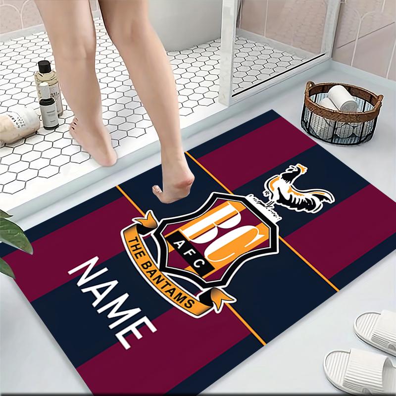 Custom Name Bantams Football Club Crest Carpet Rug Customizable Soft Washable Anti-Slip Home Living Room Sofa Mats Personalized Rug. 0909219