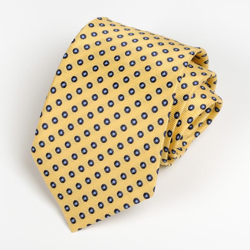 Men's Formal Fashion Professional Business Tie 8cm Polka Dot Pattern Blue New Suit Tie