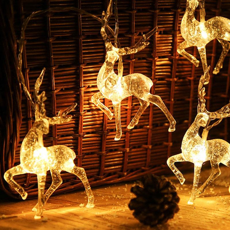 Christmas Deer String Fairy Lights Xmas Tree LED Twinkle Lights Garden Home Party Decor