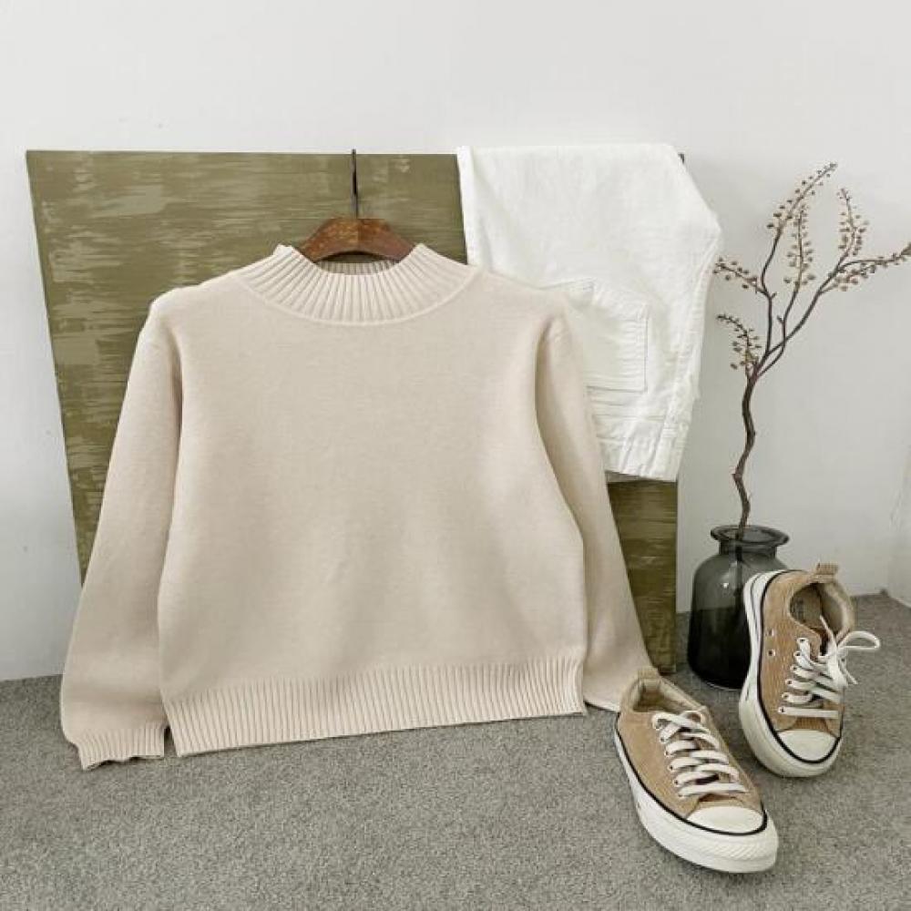 New Arrivals Open Run Women Viscose Long Sleeve Sweater Plain