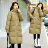 Женский пуховик с капюшоном, новая зимняя куртка, женская свободная утолщенная куртка средней длины средней длины