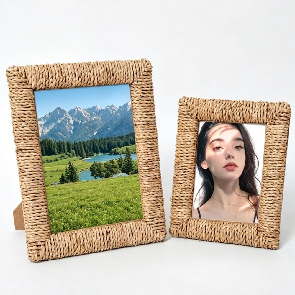 Handmade Rattan Picture Frame 4×6 / 5×7 inch Farmhouse Picture Frame Home Decor