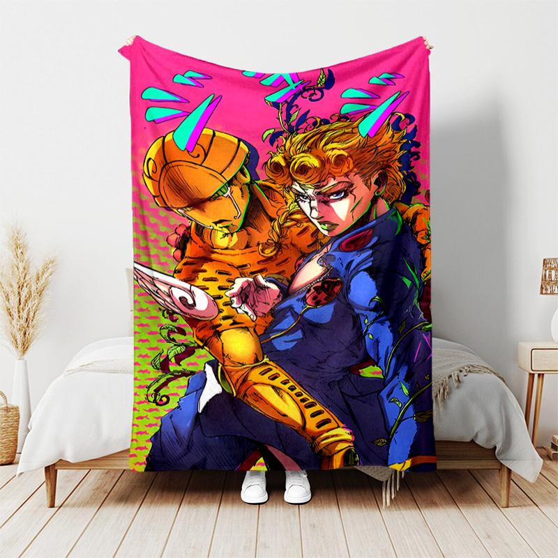 1pc Blanket JoJo's Bizarre Adventure Print Design, Lightweight Blanket for Sofa, Bed- Soft &Warm, Gift for All Seasons like Christmas, Halloween