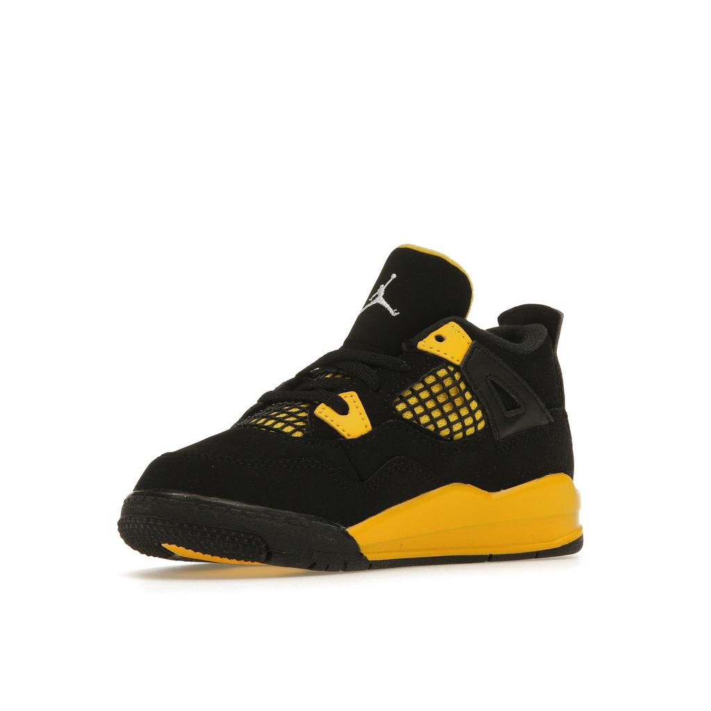 Детские кроссовки Air Jordan 4 Retro TD Thunder 2023 Black Tour-Yellow BQ7670-017