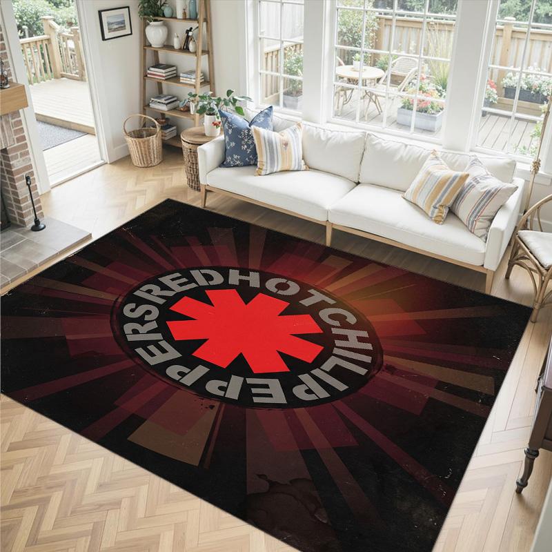 Red Hot Chili Peppers Design Crystal Velvet Carpet Cozy Non?Slip Printed Rug For Bedroom Living Room Entrance