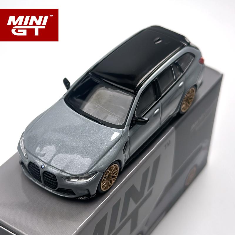 MINIGT 1:64 metallic grey BMW M3 Competition Touring Brooklyn alloy car Model 864