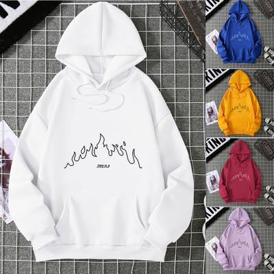 2025 новый женский флисовый свитер с принтом, худи с карманом