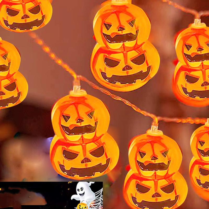 2025 Хэллоуин тыква гирлянда светодиодные тыквы гирлянда на батарейках для украшения вечеринки в помещении Хэллоуин 674