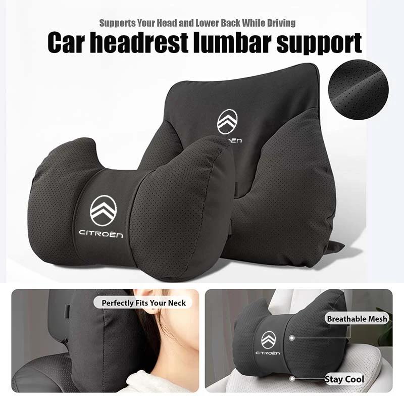 ARM3 Car Headrest Lumbar Pillow Neck Waist Support Backrest Cushion For Citroen C5 C1 C2 C6 C4L DS3 DS4 DS5 C-Elysee Grand Berlingo