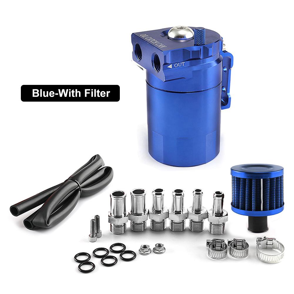 Универсальный алюминиевый маслоуловитель с перегородками, резервуар для улавливания топлива с воздушным фильтром, красный, черный, синий, серебристый, фиолетовый, маслоуловитель