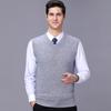 Men's Plus Size Cashmere V-Neck Sweater Vest - Thickened Middle-Aged Business Casual Style 2025